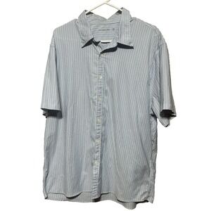 Abercrombie & Fitch Button Down Stretch Shirt  Summer‎ Blue Striped Resort XXL